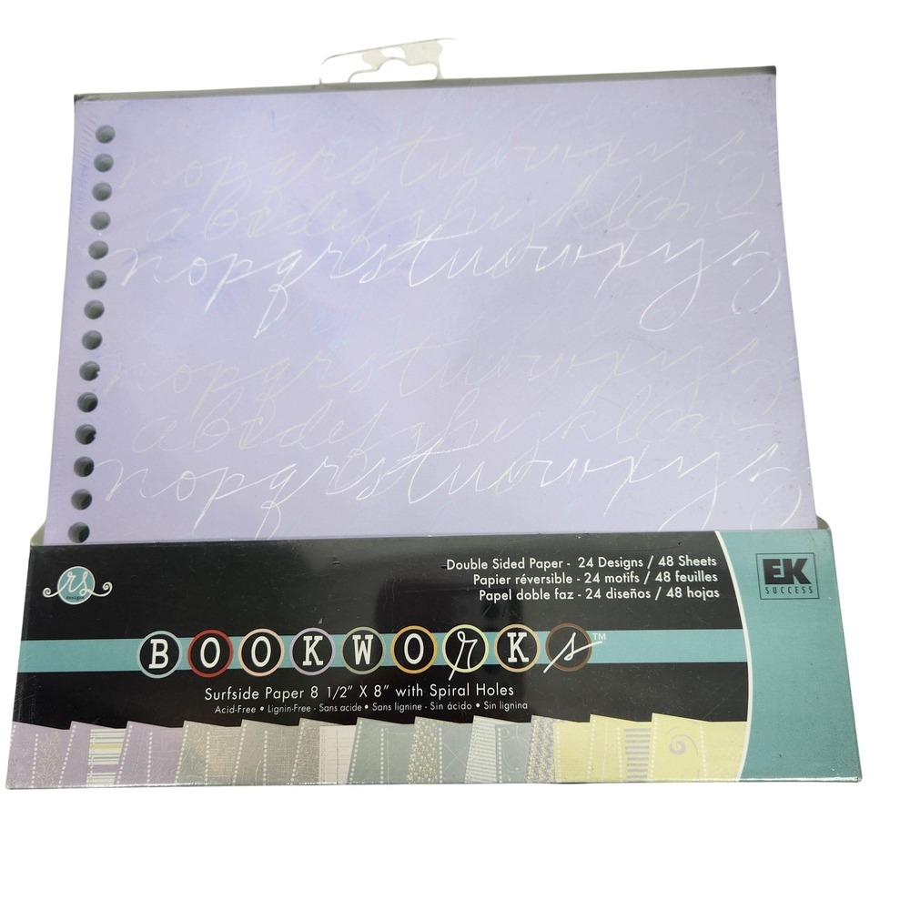 EK Success Bookworks Surfside Kraft Cards Multi-Color 8x8 Textured 48 Sheets